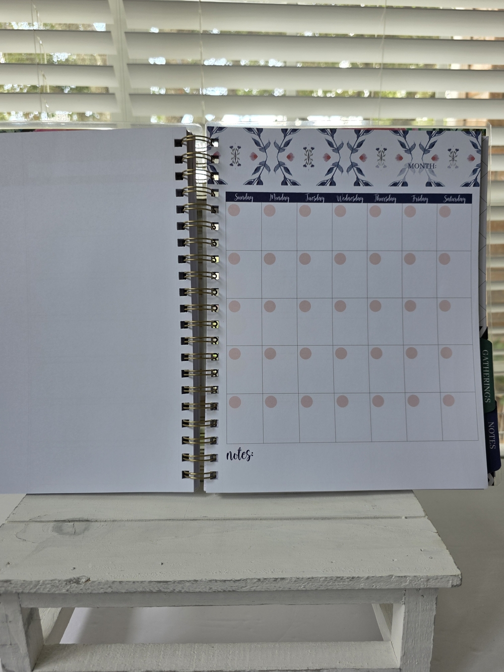 Meal Planner Notebook by Carrie Elle  - Floral Pink & Green - Picture 13 of 16